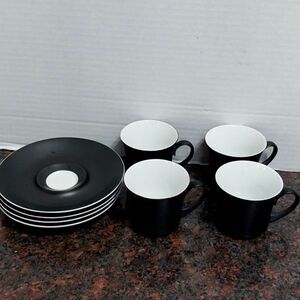 Vintage Block China Demitasse Set...EUC